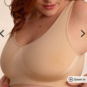 Truekind, Sz Large, Beige, Everyday Throw-on Wireless Bralette - NWT